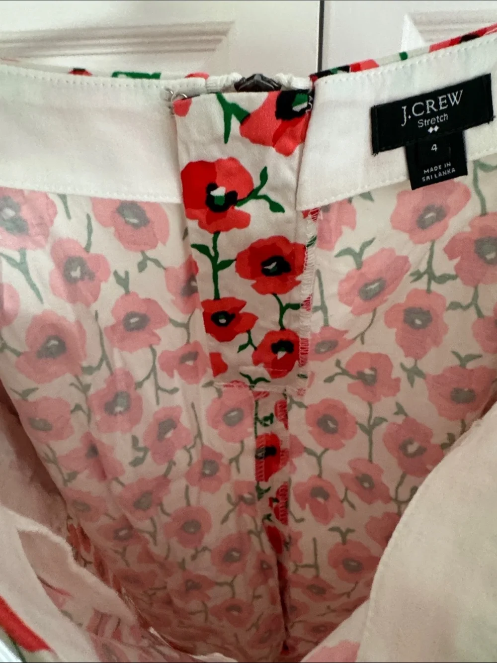 J. Crew Red Poppy Floral Skirt (Size 4)